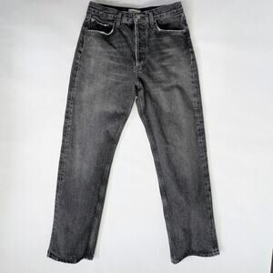 AGOLDE Fran Low Slung Jeans 26 Charcoal Straight Leg Rigid Button Fly